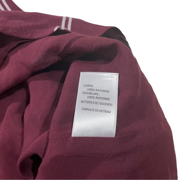 Lush Women Burgundy & Cream Striped Sleeveless V-Neck Mini Dress Sz Medium NWT - Picture 10 of 13